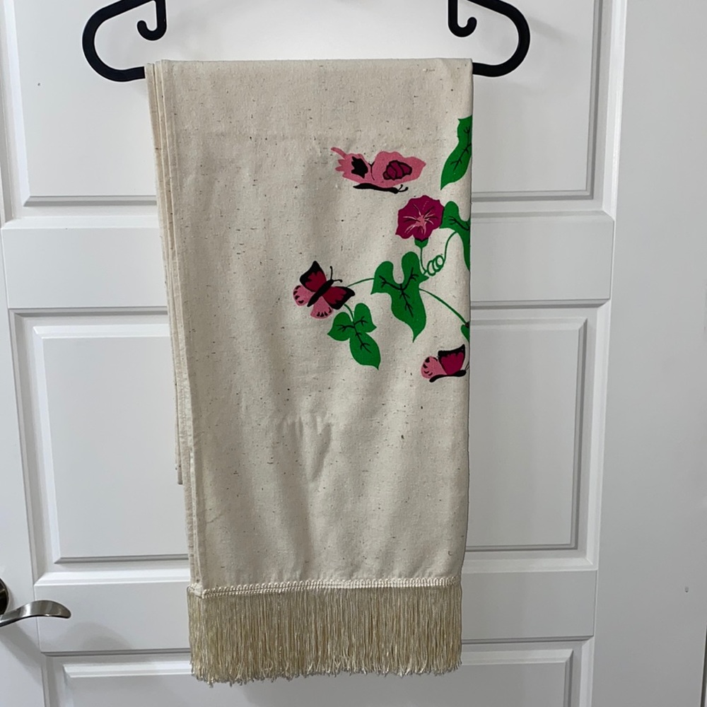 Artisan Raw Silk one of a kind painted shawl wrap scarf Unique Rare